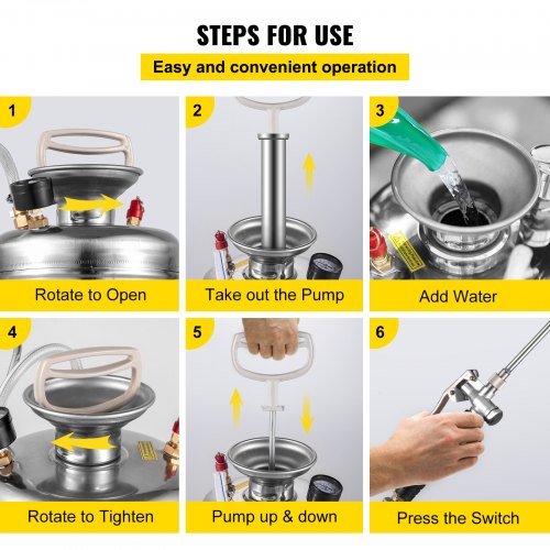 35Gal Stainless Steel Sprayerl Set with 20 Wand Handle 3FT Reinforced