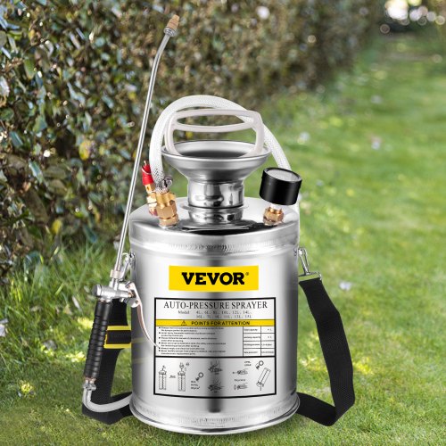 1 Gallon Stainless Steel Sprayer 12 Wand 3FT Reinforced Hose Hand Pump