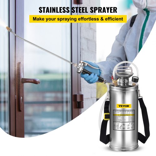 2Gal Stainless Steel Sprayer Set with 20 Wand Handle 3FT Reinforced