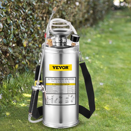 2Gal Stainless Steel Sprayer Set with 20 Wand Handle 3FT Reinforced