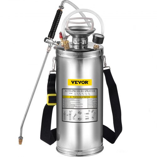 2Gal Stainless Steel Sprayer Set with 20 Wand Handle 3FT Reinforced