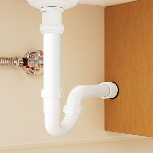 PTrap 112 Inch P Trap Sink Drain Pipe Kit with Threaded Adapter and TPU