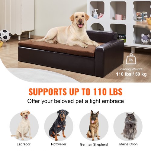 Pet Sofa Dog Couch for LargeSized Dogs and Cats Soft Leather Dog Sofa