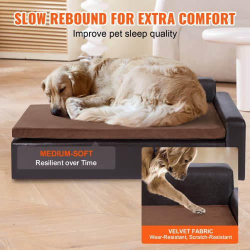 Pet Sofa Dog Couch for LargeSized Dogs and Cats Soft Leather Dog Sofa