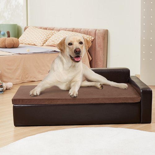 Pet Sofa Dog Couch for LargeSized Dogs and Cats Soft Leather Dog Sofa