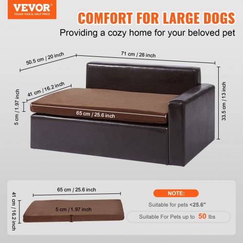 Pet Sofa Dog Couch for MediumSized Dogs and Cats Soft Leather Dog Sofa