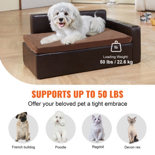 Pet Sofa Dog Couch for MediumSized Dogs and Cats Soft Leather Dog Sofa