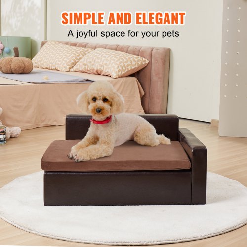 Pet Sofa Dog Couch for MediumSized Dogs and Cats Soft Leather Dog Sofa