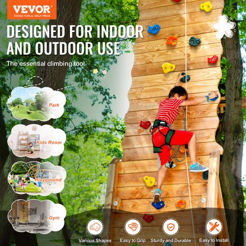 25 Rock Climbing Holds MultiSize and MultiColored Climbing Rocks for Kids