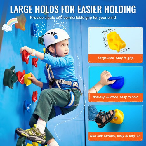 25 Rock Climbing Holds MultiSize and MultiColored Climbing Rocks for Kids