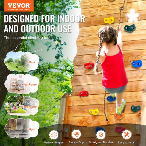 25 Rock Climbing Holds MultiSize and Colored Climbing Rocks for Kids