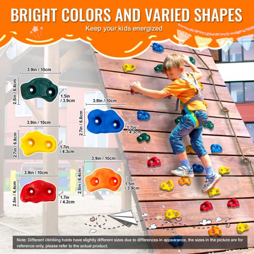 25 Rock Climbing Holds MultiSize and Colored Climbing Rocks for Kids