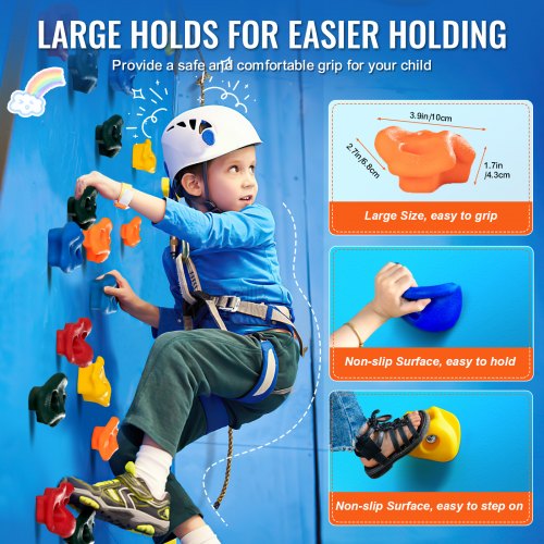 25 Rock Climbing Holds MultiSize and Colored Climbing Rocks for Kids