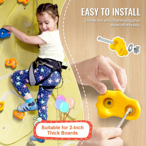 25 Rock Climbing Holds MultiSize and Colored Climbing Rocks for Kids