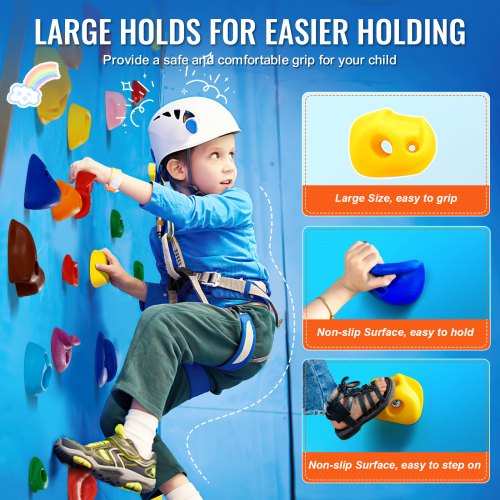 32 Rock Climbing Holds MultiSize and MultiColored Climbing Rocks for Kids