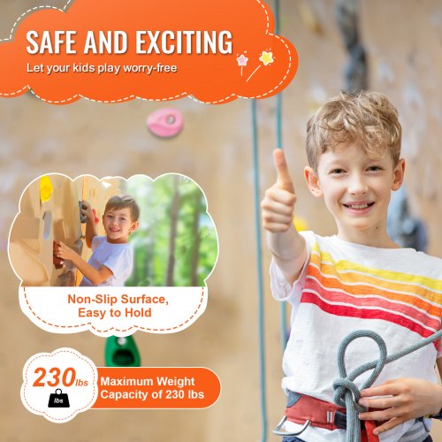 32 Rock Climbing Holds MultiSize and MultiColored Climbing Rocks for Kids