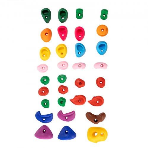 32 Rock Climbing Holds MultiSize and MultiColored Climbing Rocks for Kids