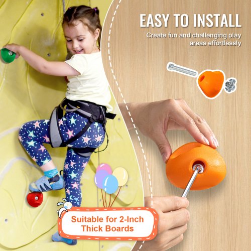 32 Rock Climbing Holds MultiSize and Colored Climbing Rocks for Kids