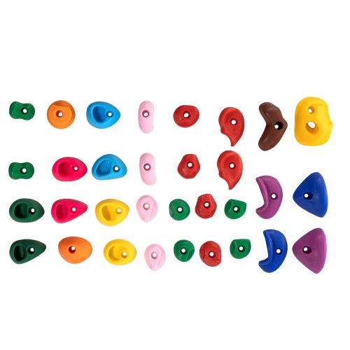 32 Rock Climbing Holds MultiSize and Colored Climbing Rocks for Kids