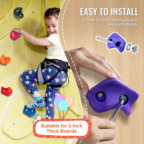 72 Rock Climbing Holds MultiSize and MultiColored Climbing Rocks for Kids