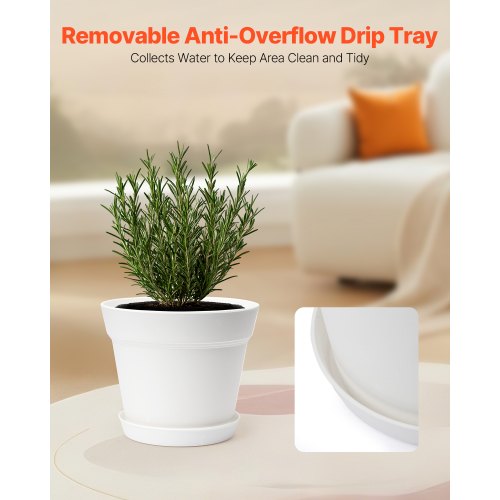Plastic Plant Pots 16 Packs 6 in Durable Planters Lightweight Nursery Pots