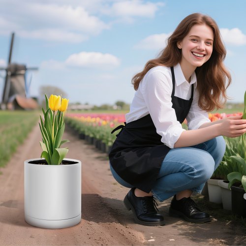 Plant Pot 12Inch Large Cylinder Planter with Drainage Holes NonSlip Pads