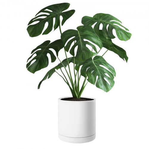 Plant Pot 12Inch Large Cylinder Planter with Drainage Holes NonSlip Pads