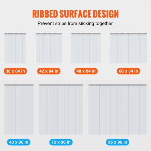 Strip Curtain 96 Height x 72 Width 008 Thickness 12PCS Clear PVC