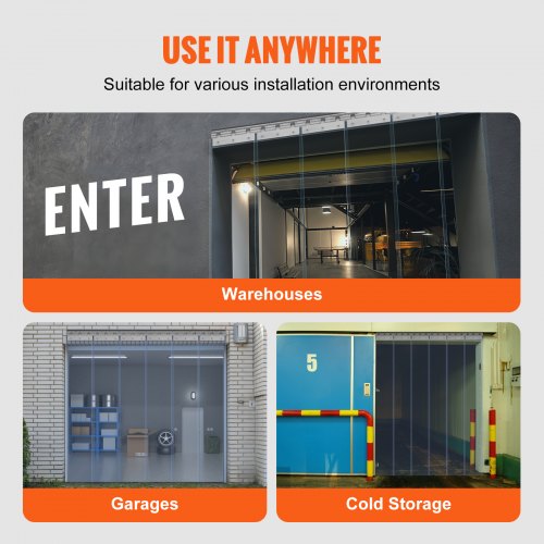 Strip Curtain 84 Height x 38 Width 008 Thickness 6PCS Clear PVC Strip