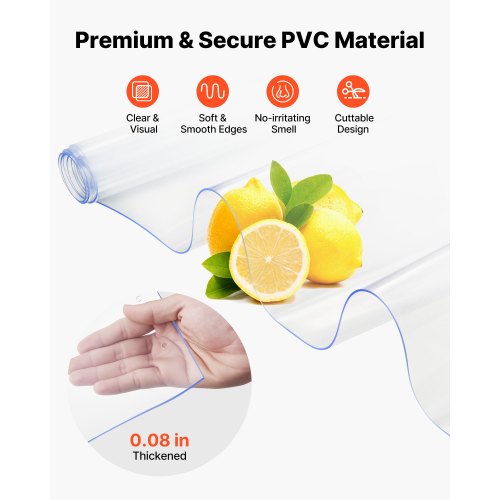 Clear PVC Strip Curtain 84 in Height x 42 in Width x 008 in Thickness 7