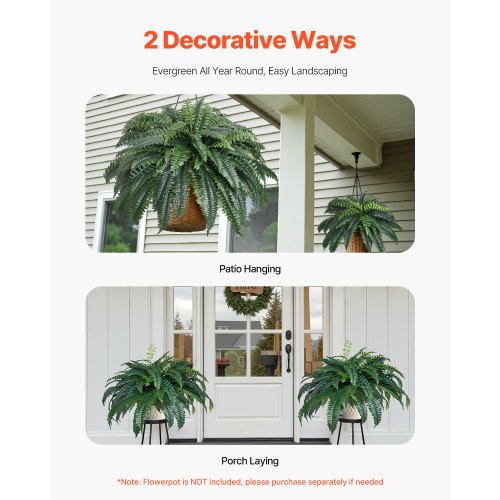 Artificial Ferns Natural Spread Diameter 4347 Inch Large Hanging