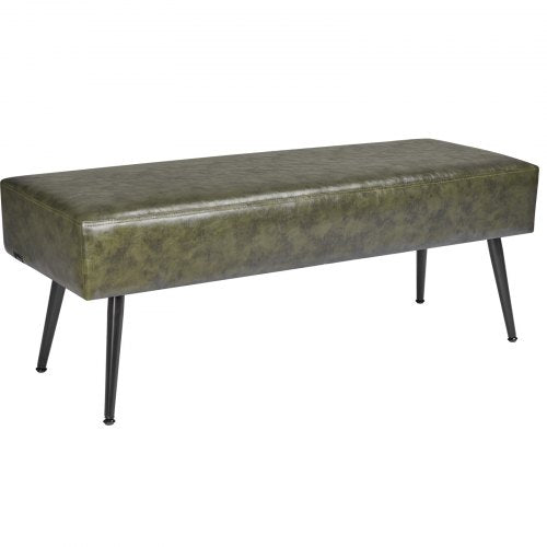 Leather Bedroom Bench PU Leather Bench with Metal Legs and with Stitching 1