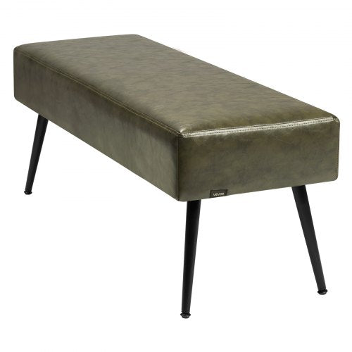 Leather Bedroom Bench PU Leather Bench with Metal Legs and with Stitching 1