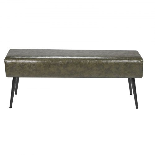 Leather Bedroom Bench PU Leather Bench with Metal Legs and with Stitching 1