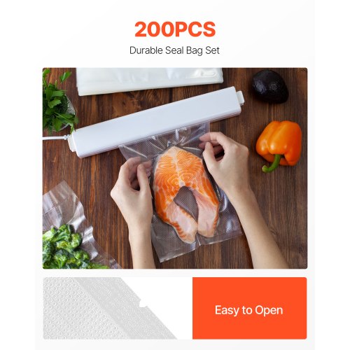 Vacuum Sealer Bags 200 PCS 8 x 12 Inch Durable Seal Bags NonBPA Food
