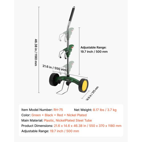 Garden Pot Mover Heavy Duty Plant Dolly Cart with Adjustable Grabbing Arm