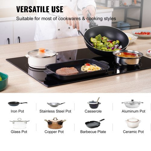 Built in Electric Stove Top 232 x 20.5 inch 4 Burners 240V Glass Radiant