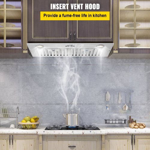 Insert Range Hood 800CFM 3Speed 30 Inch Stainless Steel Builtin Kitchen