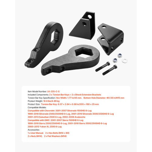 3 Inch Front Leveling Lift Kit for 20012010 Chevy SilveradoGMC Sierra