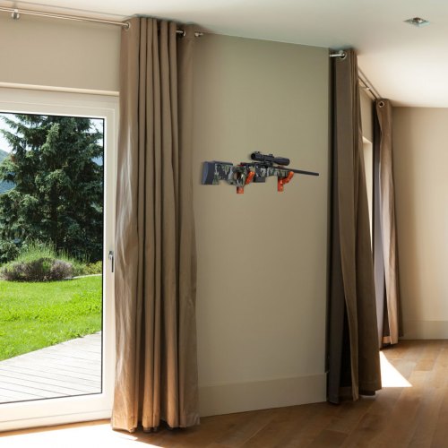 VEVOE Gun Rack Wall Mount Horizontal Gun Rack and Shotgun Hooks Single Gun