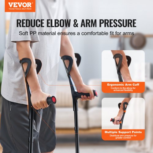 Forearm Crutches for Adults Folding Walking Forearm Crutches with 10Level