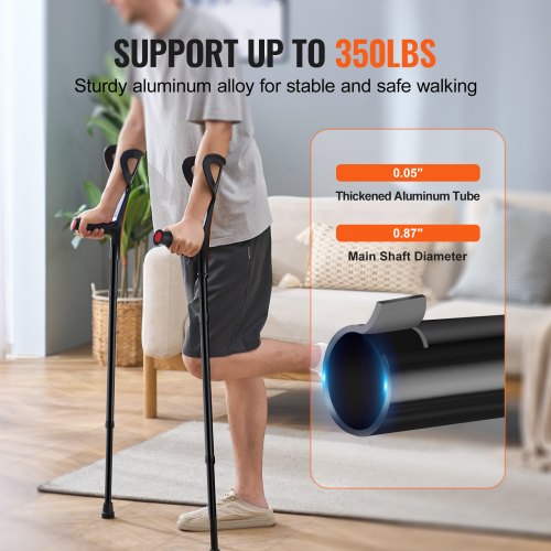 Forearm Crutches for Adults Folding Walking Forearm Crutches with 10Level
