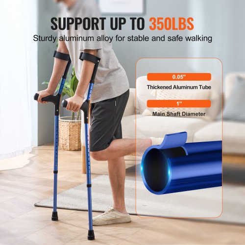 Forearm Crutches for Adults 11Level Height Adjustable Walking Crutches