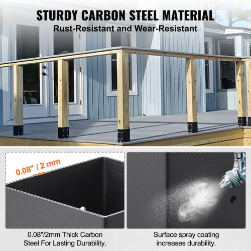 10 Pack 4x4 Post Base Brackets Heavy Duty Wood Post Fence Post Anchor – 4 INCH