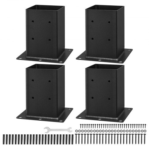 6x6 Post Base 4 Pcs Inner Size 56x5.6 inch 142x142 mm Post Brackets