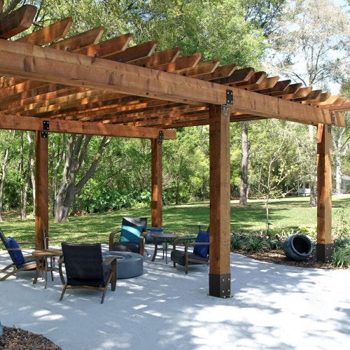 4 Pack 4x4 Post Base Brackets Heavy Duty Wood Post Fence Post Anchor – 4 INCH