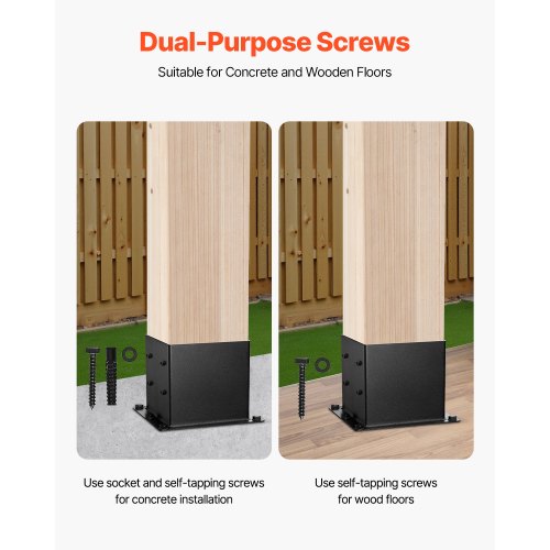 4x4 Post Base 8 Pcs Inner Size 36x3.6 inch 92x92 mm Post Brackets Heavy