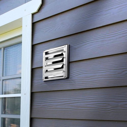 4 inch Wall Vent Cover Louvered Square AC Vent Gable Cover Premium