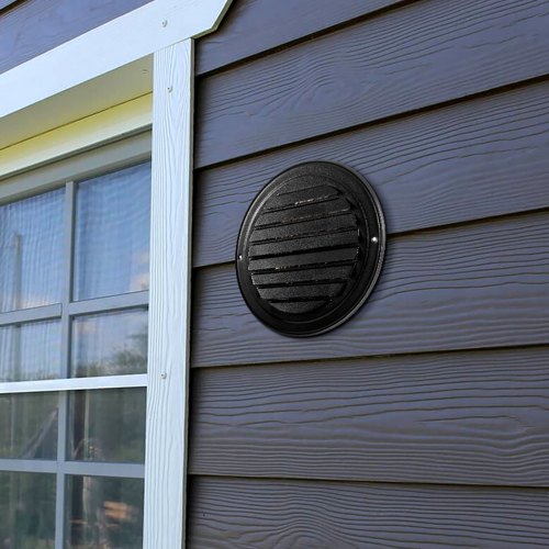 6 inch Wall Vent Cover Louvered Round AC Vent Gable Cover Premium