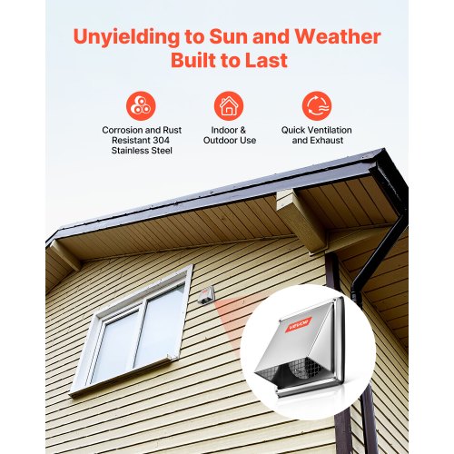 4 inch External Extractor Wall Vent Cover Square AC Vent Gable Cover